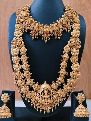 "Elegant-Gold Plated || Antique Lakshmi Pattern || Bridal Set"